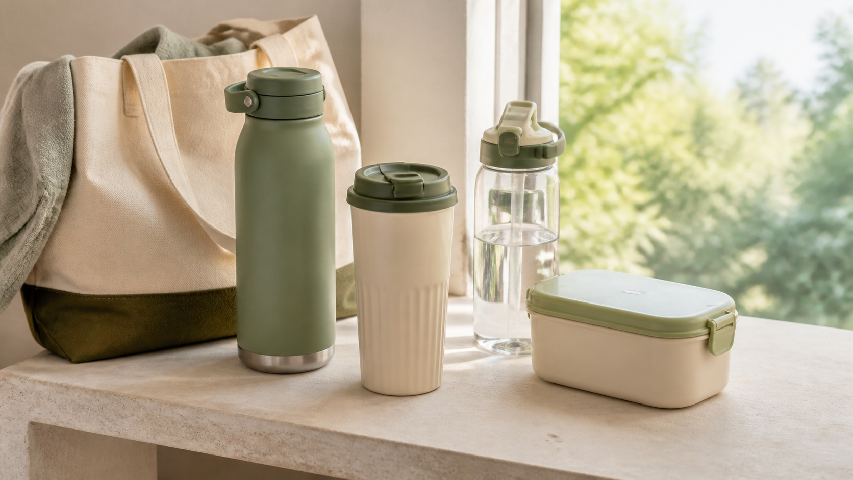 DayMild Drinkware & On-the-Go products styled in a real home setting