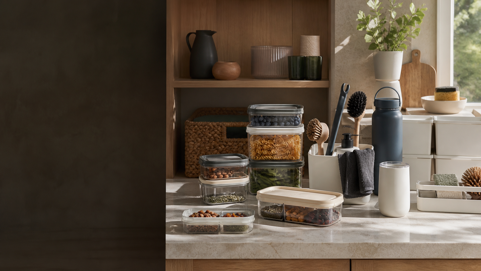 DayMild everyday homeware assortment arranged in a sunlit modern home