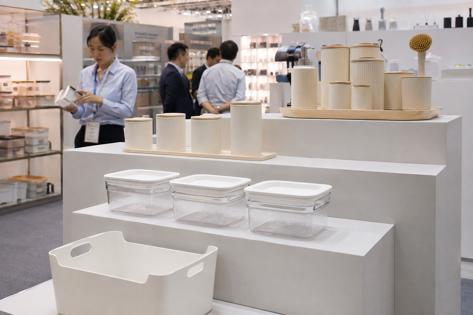 Three-tier household products arranged as a coherent retail range