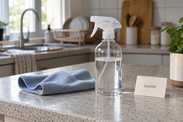 Illustrative DayMild reusable spray bottles household application sample