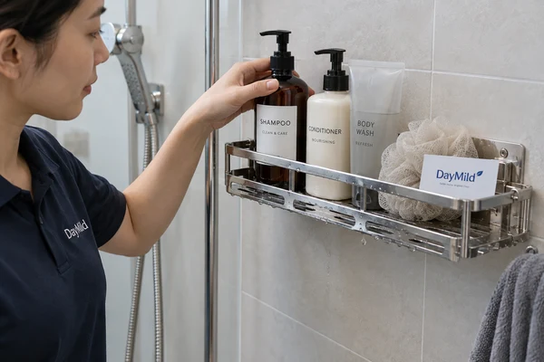 DayMild shower caddies application illustration