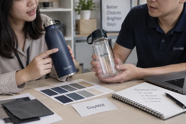 DayMild reusable water bottles application illustration
