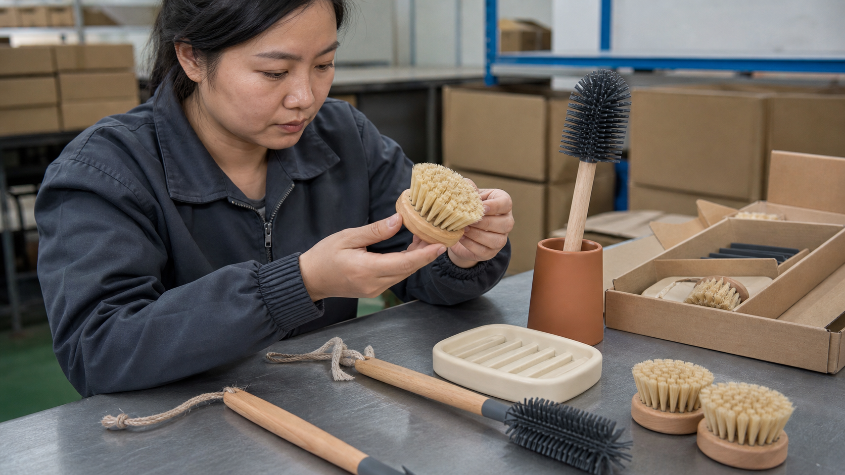 DayMild factory quality check and packing review for Sink-Side Brush Set