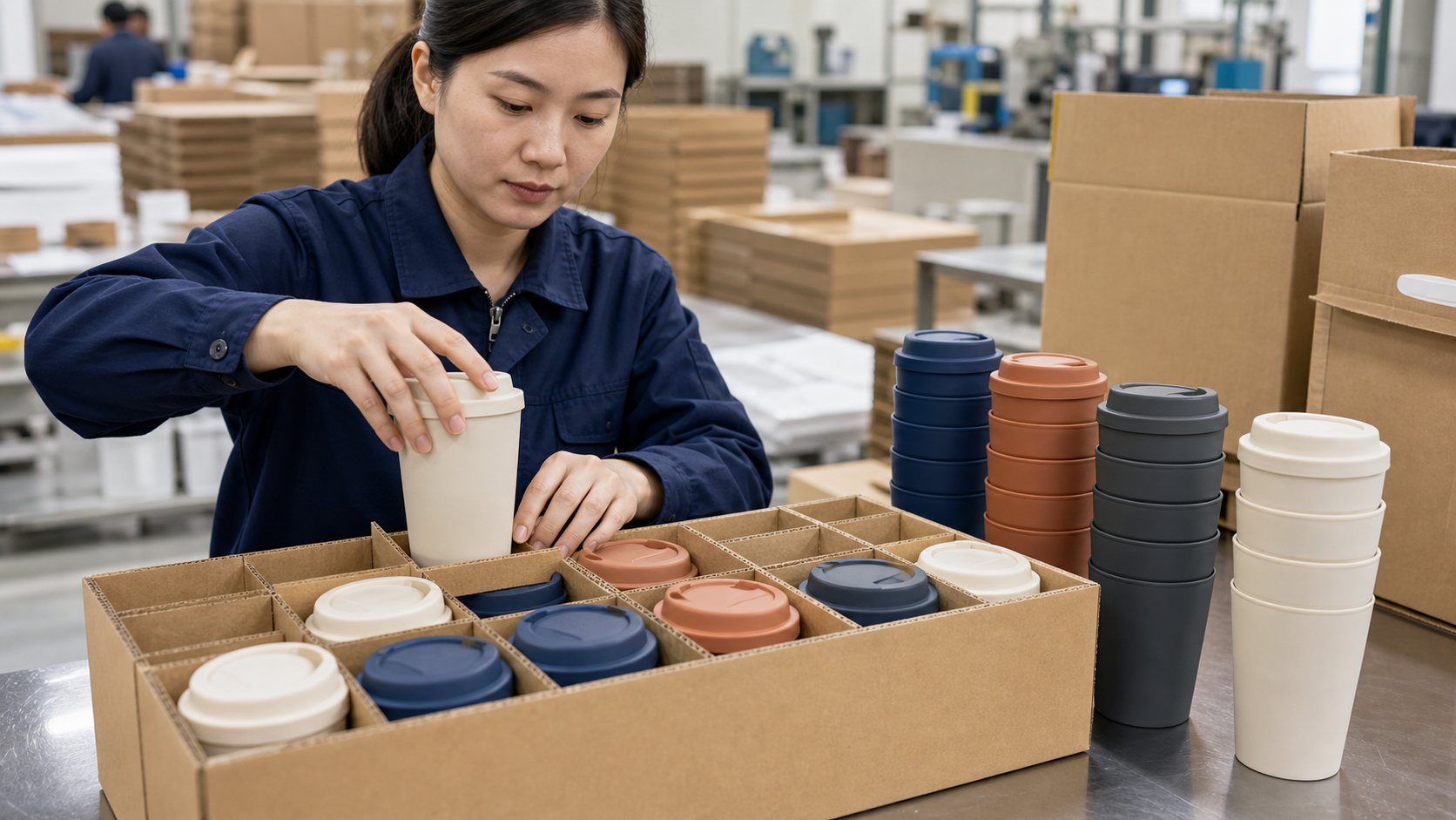 DayMild factory quality check and packing review for Stack & Sip Cup